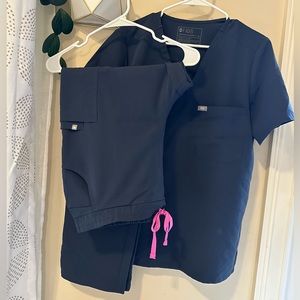 figs scrubs set gray/blue xl